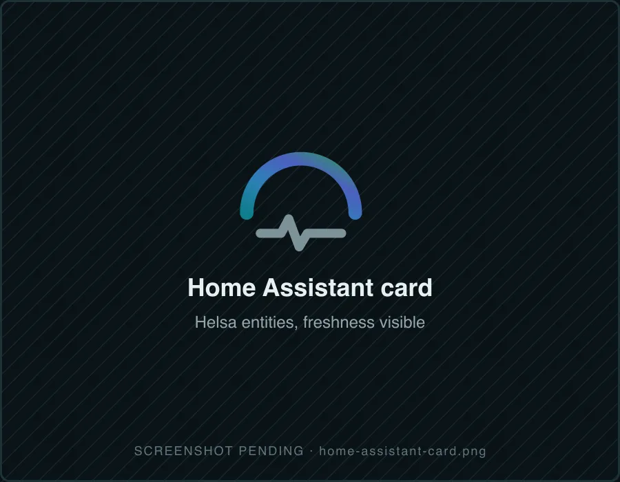Home Assistant dashboard card with Helsa entities