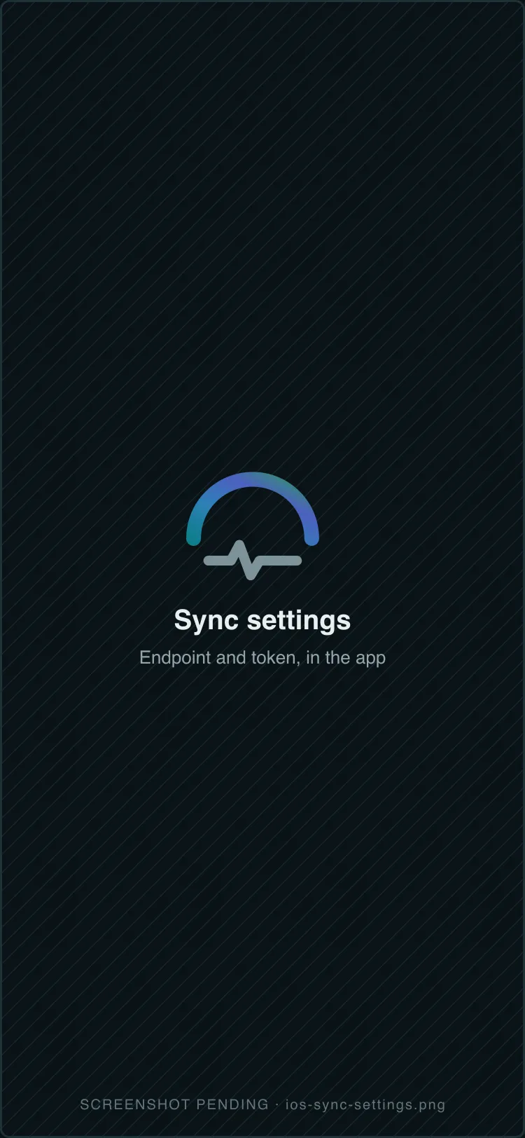 Helsa app sync settings with a server endpoint configured